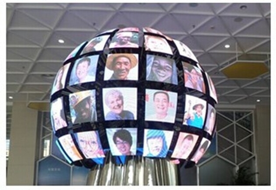 P7.62 Led Video Full Color Led Screen Ball Round High Brightness
